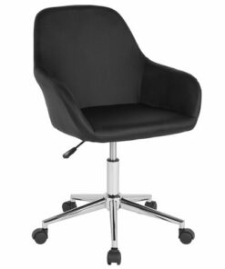 Flash Furniture - Cortana Contemporary Leather/Faux Leather Swivel Office Chair - Black LeatherSoft