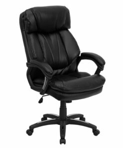Flash Furniture - Iris Contemporary Leather/Faux Leather Executive Swivel Office Chair - Black