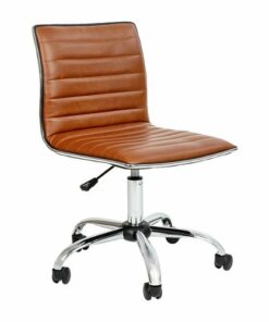 Flash Furniture - Alan Contemporary Vinyl Swivel Office Chair - Brown Vinyl/Chrome Frame