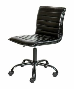 Flash Furniture - Alan Contemporary Vinyl Swivel Office Chair - Black Vinyl/Black Frame