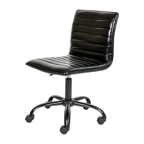 Flash Furniture - Alan Contemporary Vinyl Swivel Office Chair - Black Vinyl/Black Frame