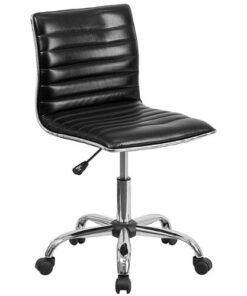 Flash Furniture - Alan Contemporary Vinyl Swivel Office Chair - Black Vinyl/Chrome Frame