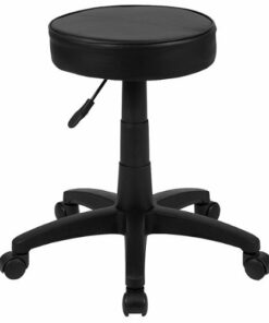 Flash Furniture - Baker Contemporary Leather/Faux Leather Medical Stool - Black
