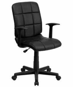 Flash Furniture - Clayton Modern Vinyl Swivel Office Chair with Arms - Black