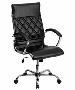 Flash Furniture - Merideth Contemporary Leather/Faux Leather Executive Swivel High Back Office Chair - Black