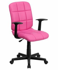 Flash Furniture - Clayton Modern Vinyl Swivel Office Chair with Arms - Pink