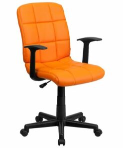 Flash Furniture - Clayton Modern Vinyl Swivel Office Chair with Arms - Orange