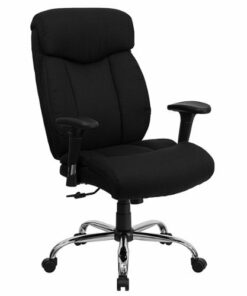 Flash Furniture - Hercules Contemporary Fabric Big & Tall Swivel Office Chair with Headrest - Black Fabric
