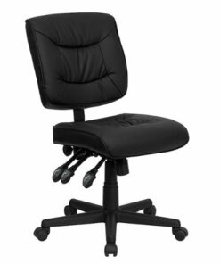 Flash Furniture - Cole Contemporary Leather/Faux Leather Swivel Office Chair - Black 0