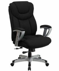 Flash Furniture - Hercules Contemporary Fabric Big & Tall Swivel High Back Office Chair with Adjustable Arms - Black Fabric
