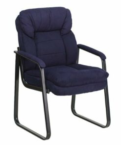 Flash Furniture - Isla  Contemporary Fabric Side Chair - Upholstered - Navy Microfiber