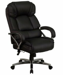 Flash Furniture - Hercules Big & Tall 500 lb. Rated LeatherSoft Ergonomic Office Chair w/ Chrome Base - Black