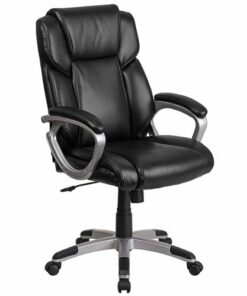 Flash Furniture - Carolyn Contemporary Leather/Faux Leather Executive Swivel Office Chair - Black