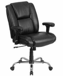 Flash Furniture - Hercules Big & Tall 400 lb. Rated LeatherSoft Chair w/Chrome Base & Adjustable Arms - Black