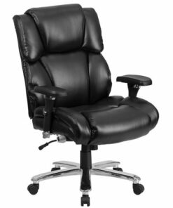 Flash Furniture - Hercules Contemporary Leather/Faux Leather 24/7 Big & Tall Swivel Office Chair - Black LeatherSoft 0