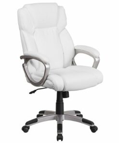 Flash Furniture - Carolyn Contemporary Leather/Faux Leather Executive Swivel Office Chair - White