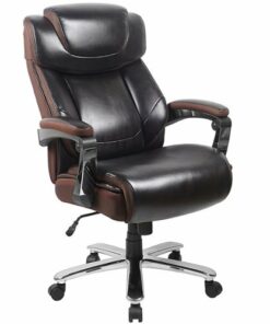 Flash Furniture - Hercules Big & Tall 500 lb. Rated LeatherSoft Ergonomic Chair w/Adjustable Headrest - Brown