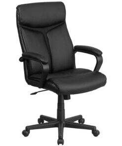 Flash Furniture - Raya Contemporary Leather/Faux Leather Executive Swivel Office Chair - Black