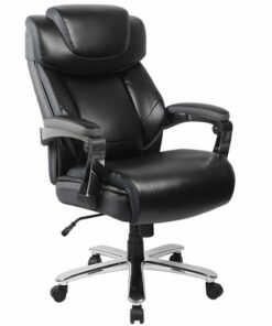 Flash Furniture - Hercules Big & Tall 500 lb. Rated LeatherSoft Ergonomic Chair w/Adjustable Headrest - Black