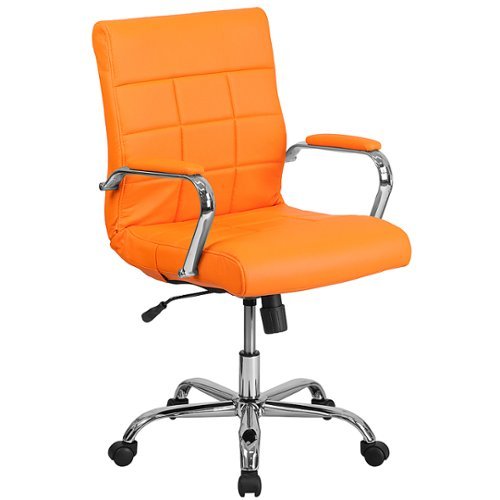 Flash Furniture - Vivian Contemporary Vinyl Executive Swivel Office Chair - Orange