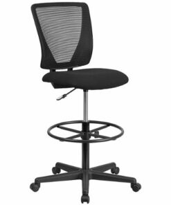 Flash Furniture - Harper Contemporary Fabric Drafting Stool - Black 0
