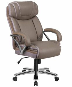 Flash Furniture - Hercules Big & Tall 500 lb. Rated LeatherSoft Swivel Office Chair w/Extra Wide Seat - Taupe