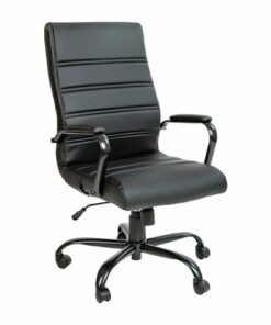 Flash Furniture - Whitney High Back Modern Leather/Faux Leather Executive Swivel Office Chair - Black LeatherSoft/Black Frame