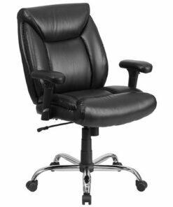 Flash Furniture - Hercules Big & Tall 400 lb. Rated Mid-Back Ergonomic Task Office Chair - Black LeatherSoft