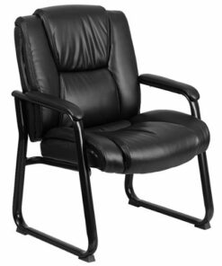 Flash Furniture - Hercules  Contemporary Leather/Faux Leather Big & Tall Side Chair - Upholstered - Black 1