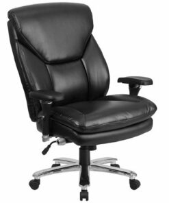 Flash Furniture - Hercules Contemporary Leather/Faux Leather 24/7 Big & Tall Swivel Office Chair - Black LeatherSoft 2