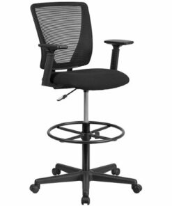 Flash Furniture - Harper Contemporary Fabric Drafting Stool - Black 1