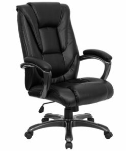 Flash Furniture - Oma Contemporary Leather/Faux Leather Executive Swivel Office Chair - Black
