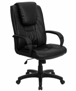 Flash Furniture - Jessica Contemporary Leather/Faux Leather Executive Swivel Office Chair - Black