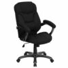 Flash Furniture - Jessie Contemporary Fabric Swivel Office Chair - Black Microfiber