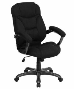 Flash Furniture - Jessie Contemporary Fabric Swivel Office Chair - Black Microfiber