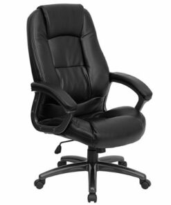 Flash Furniture - Jules Contemporary Leather/Faux Leather Executive Swivel Office Chair - Black