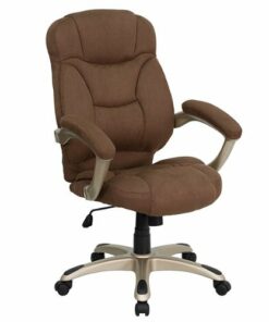 Flash Furniture - Jessie Contemporary Fabric Swivel Office Chair - Brown Microfiber
