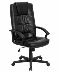 Flash Furniture - Nora Contemporary Leather/Faux Leather Executive Swivel Office Chair - Black