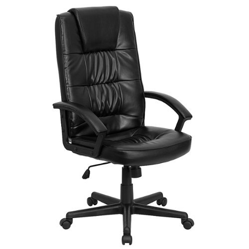 Flash Furniture - Nora Contemporary Leather/Faux Leather Executive Swivel Office Chair - Black