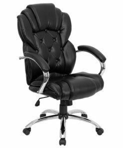 Flash Furniture - Dorothy Transitional Leather/Faux Leather Executive Swivel Office Chair - Black