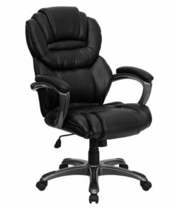 Flash Furniture - Stella Contemporary Leather/Faux Leather Executive Swivel Office Chair - Black
