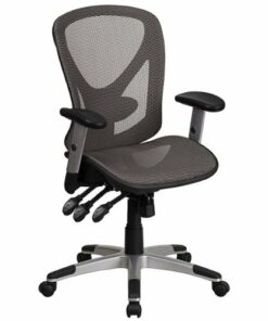 Flash Furniture - Sam Contemporary Mid-Back Transparent Mesh Multifunction Office Chair with Adjustable Arms - Gray
