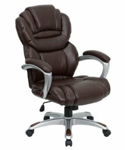 Flash Furniture - Stella Contemporary Leather/Faux Leather Executive Swivel Office Chair - Brown