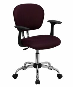 Flash Furniture - Beverly Contemporary Mesh Swivel Office Chair with Arms - Burgundy
