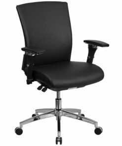 Flash Furniture - Hercules Contemporary Leather/Faux Leather 24/7 Big & Tall Swivel Office Chair - Black LeatherSoft 4