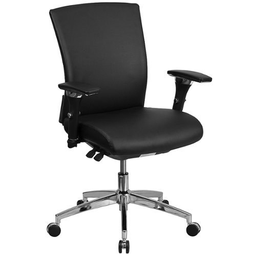Flash Furniture - Hercules Contemporary Leather/Faux Leather 24/7 Big & Tall Swivel Office Chair - Black LeatherSoft 4