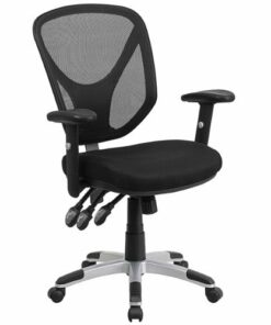 Flash Furniture - Sam Contemporary Mesh Swivel Office Chair with Adjustable Arms - Black