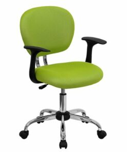 Flash Furniture - Beverly Contemporary Mesh Swivel Office Chair with Arms - Apple Green