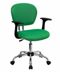 Flash Furniture - Beverly Contemporary Mesh Swivel Office Chair with Arms - Bright Green