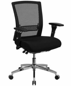 Flash Furniture - Hercules Contemporary Mesh 24/7 Big & Tall Swivel Mid-Back Office Chair - Black Fabric/Mesh